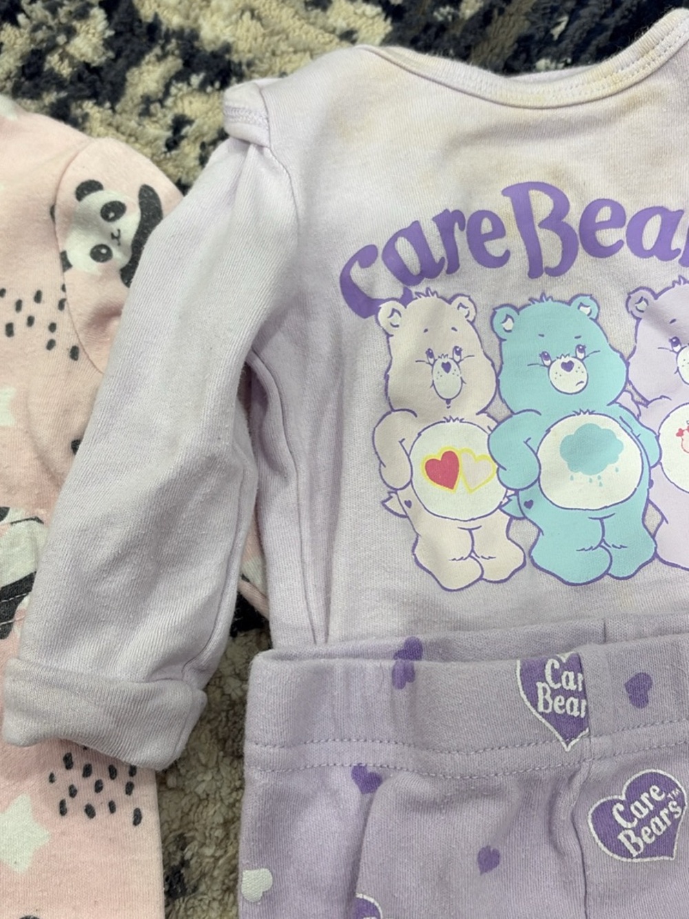 Care Bears Lavender & Pink Baby One-Pieces with Panda and Heart Prints - Picture 6 of 10